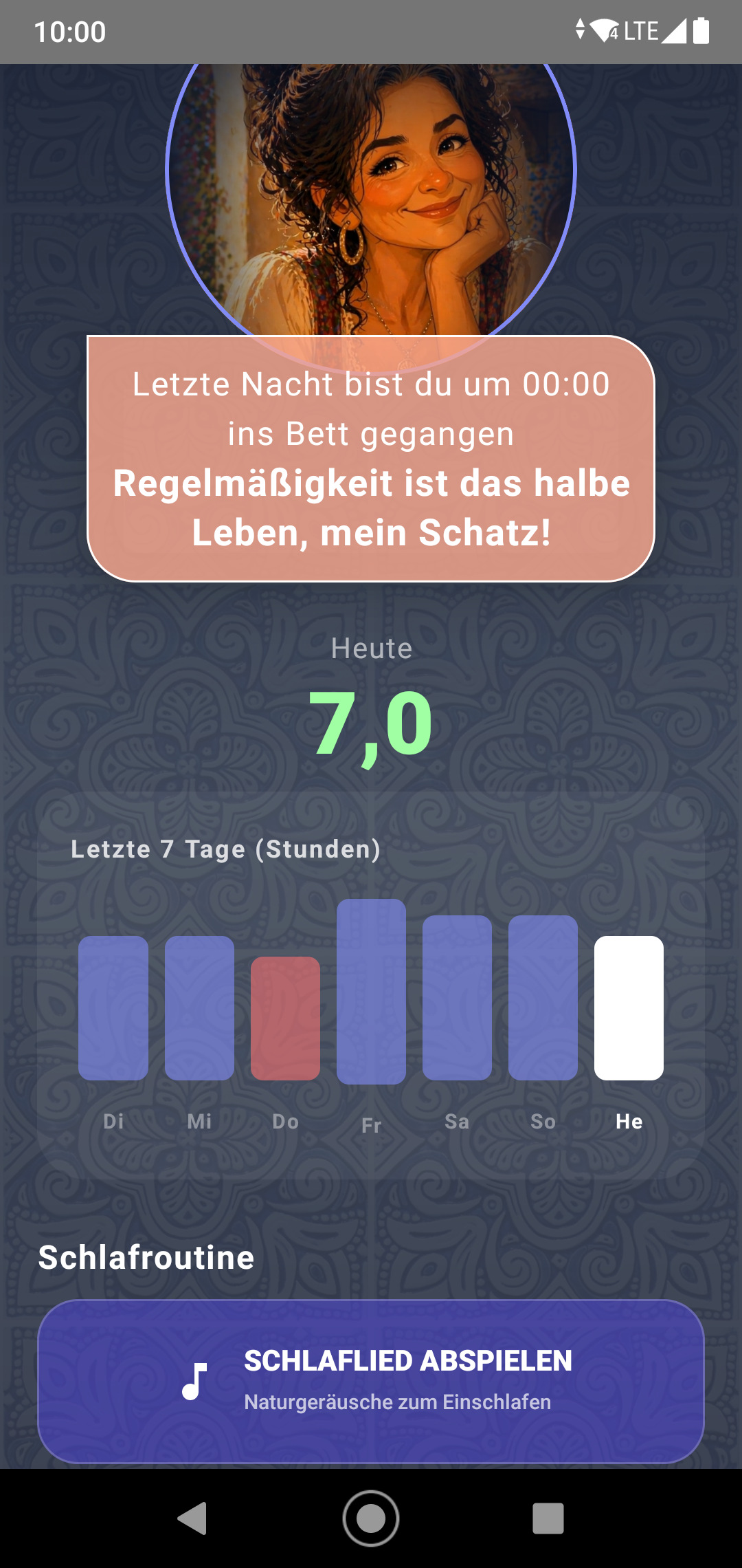 MadreMia Android App – Schlaftracker Vorschau
